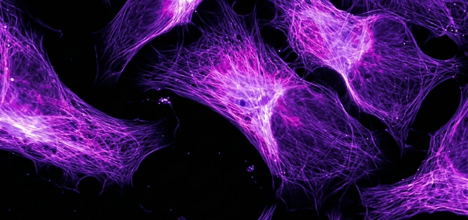 Purple DNA strands